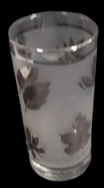 11 oz. Libbey Glass Tumblers Frosted Silver Foliage MCM Set of 14