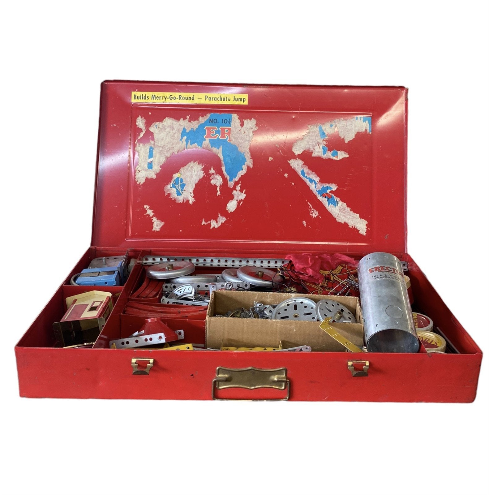 Erector Set Antique A C Gilbert Merry-Go-Round Parachute Jump Vintage 10 1/2