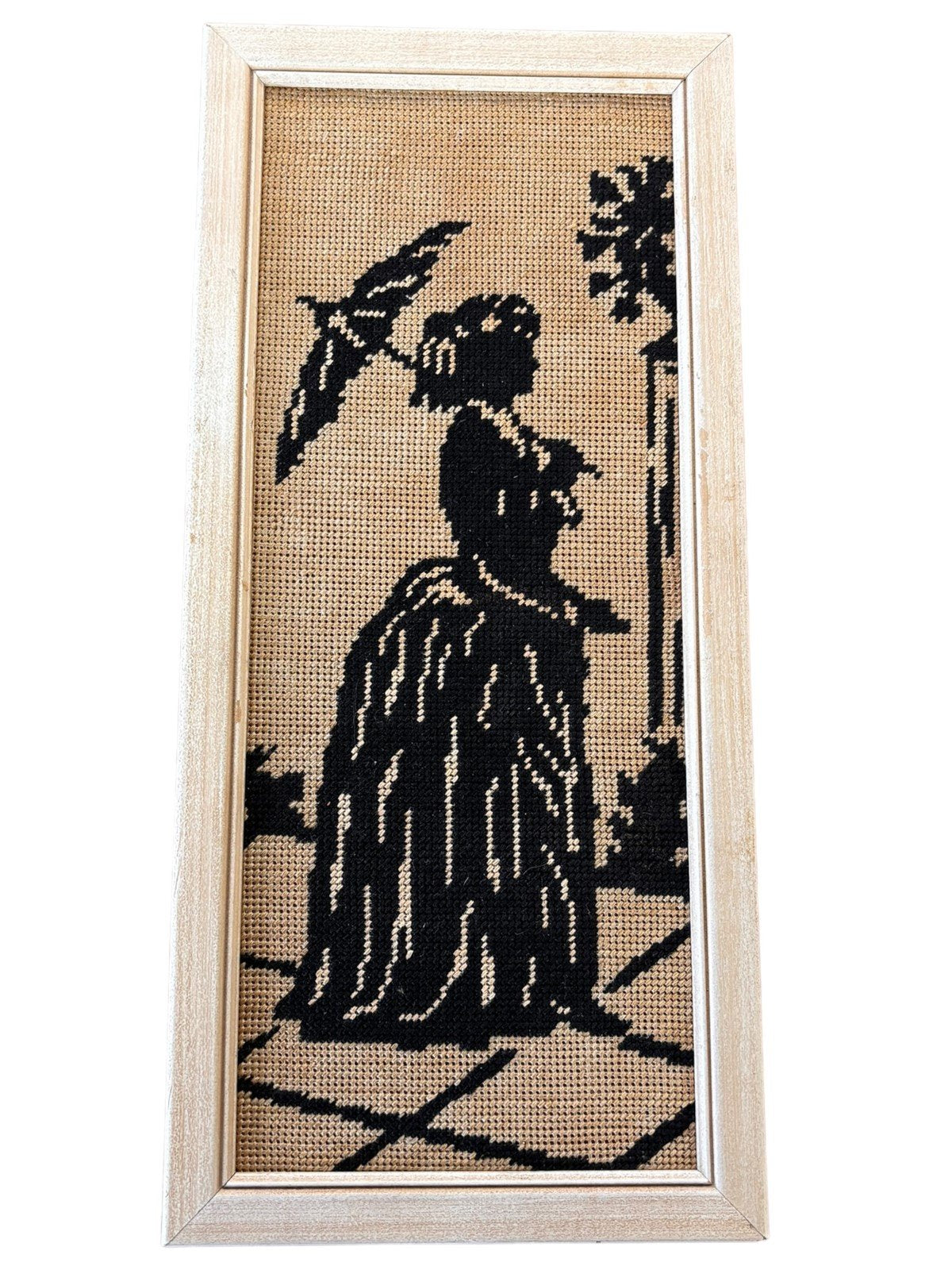Regency Lady and Gentleman Silhouettes Black Embroidered