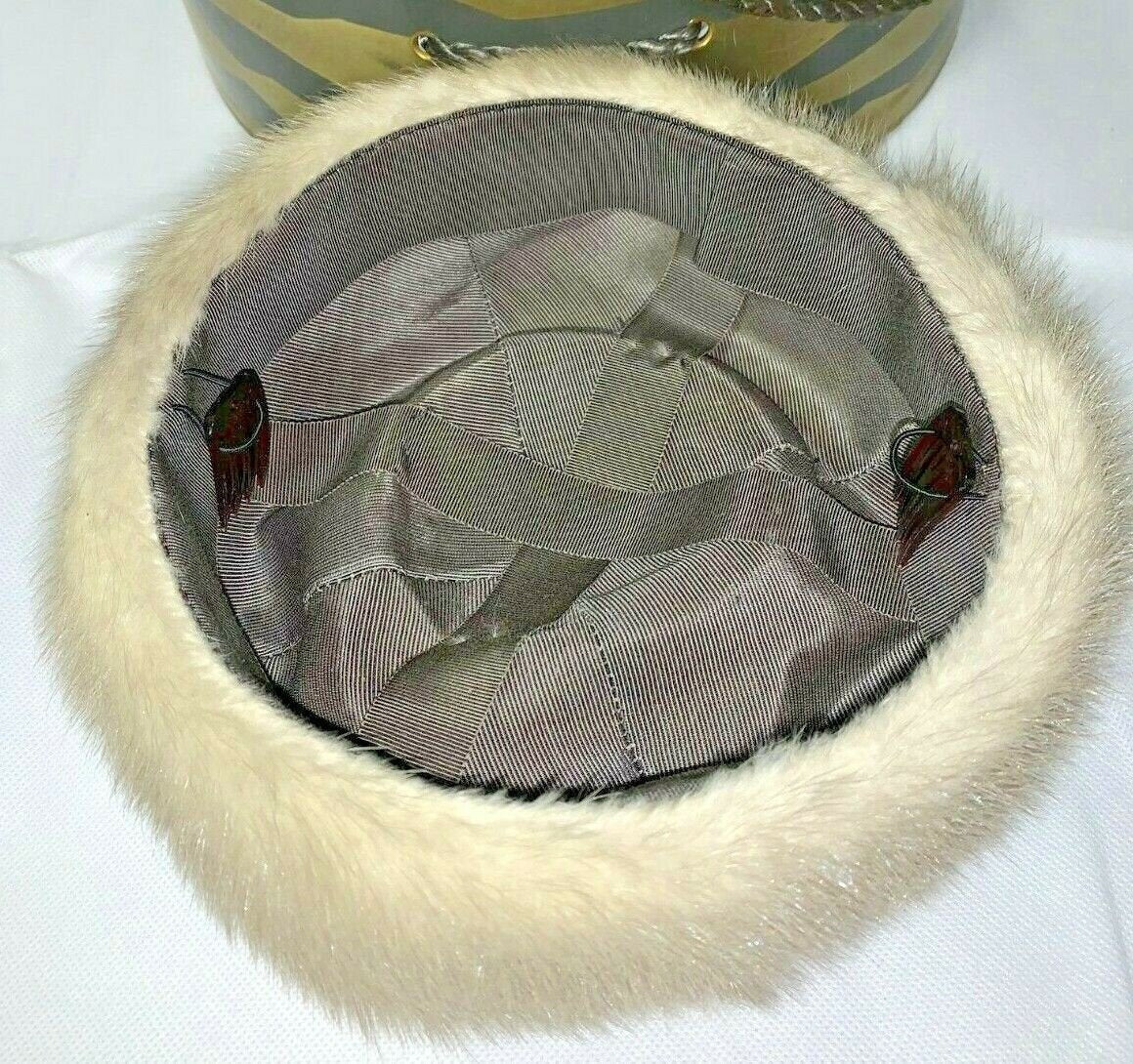 Vintage House of Fashion Real Rabbit Fur Hat w/ Box New