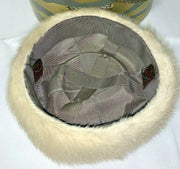 Vintage House of Fashion Real Rabbit Fur Hat w/ Box New
