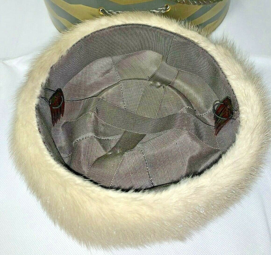 Vintage House of Fashion Real Rabbit Fur Hat w/ Box New