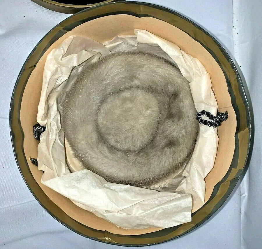 Vintage House of Fashion Real Rabbit Fur Hat w/ Box New
