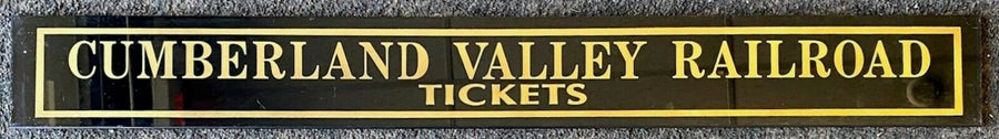Cumberland Valley Railroad Railway RR Jalousie Glass Ticket Booth Sign