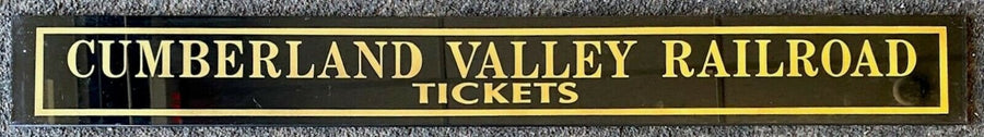 Cumberland Valley Railroad Tickets Antique Jalousie Glass Sign Vintage