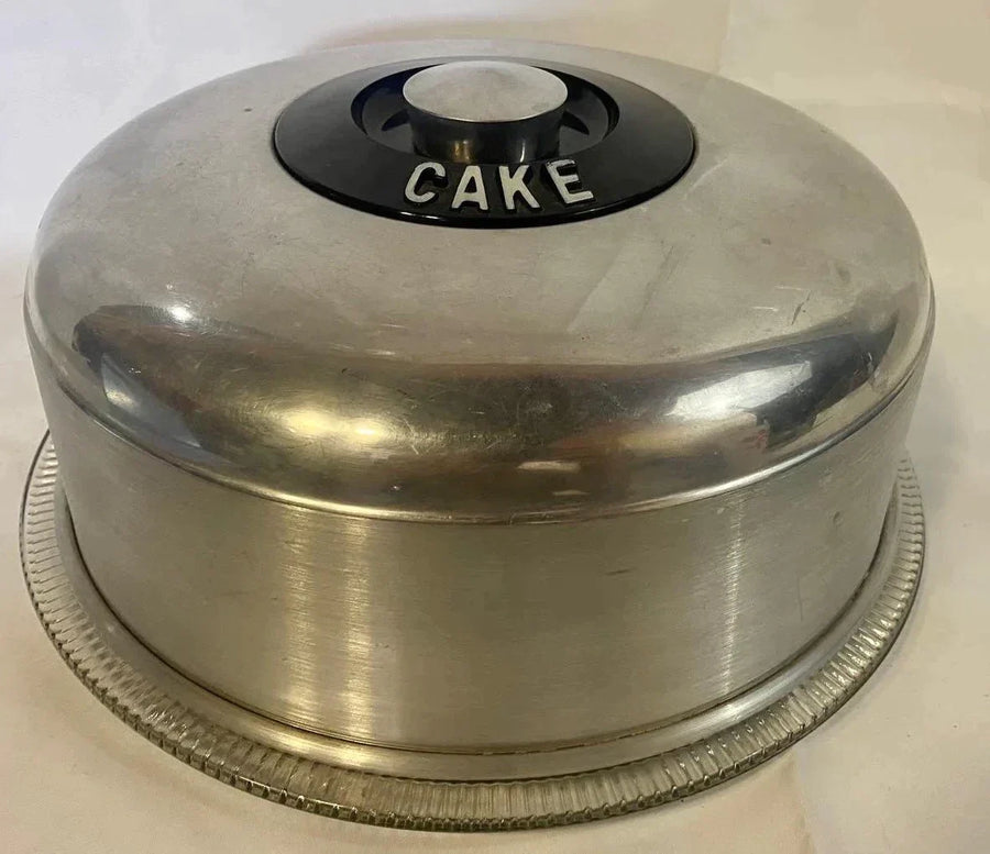 Kromax aluminum MCM 1950s Complete Cake Dome Cover Glass Plate