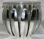 MCM Silver Lotus Set of 6 Glasses with Matching Ice Bucket with Cork Base