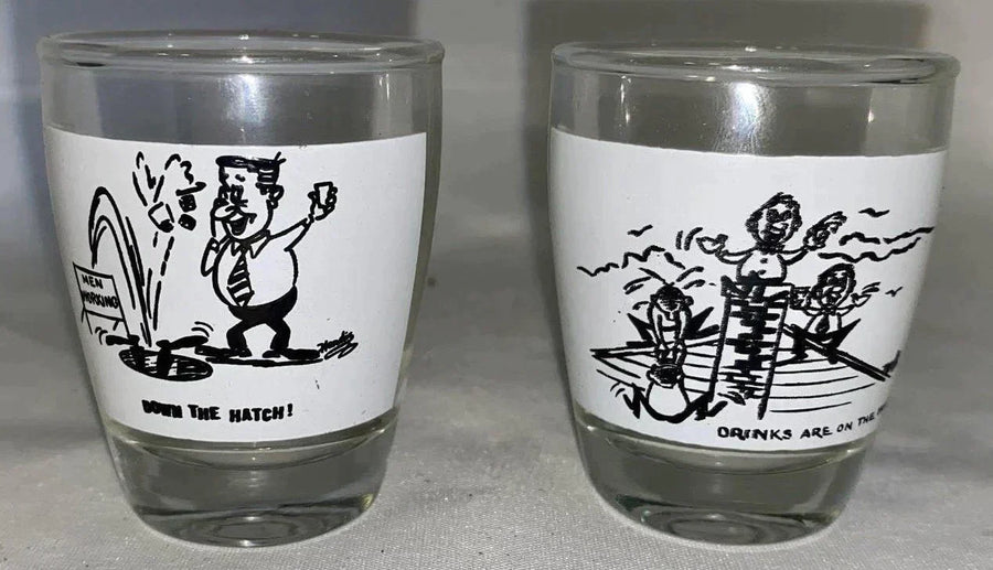 Canadian Black Label Set of Two Humorous Shot Glasses