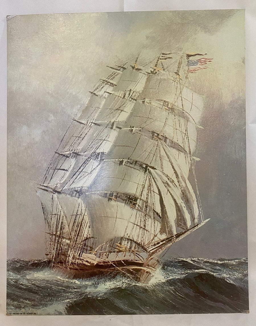 Vintage American Clipper Shipper On Ocean 16 x 20 Print