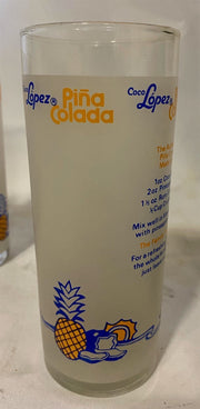 Coco Lopez MCM Libbey set of 5 Rare piña colada glasses