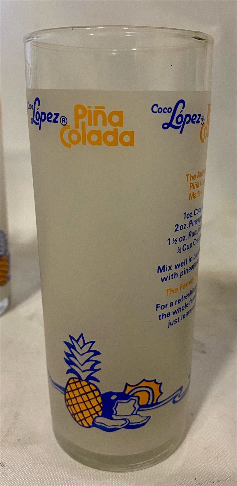 Coco Lopez MCM Libbey set of 5 Rare piña colada glasses