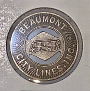 1940s Beaumont City Lines Texas Transit Railway Token