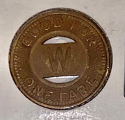 Wisconsin Power & Light Transit Bus Railway Token