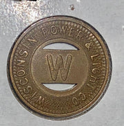 Wisconsin Power & Light Transit Bus Railway Token