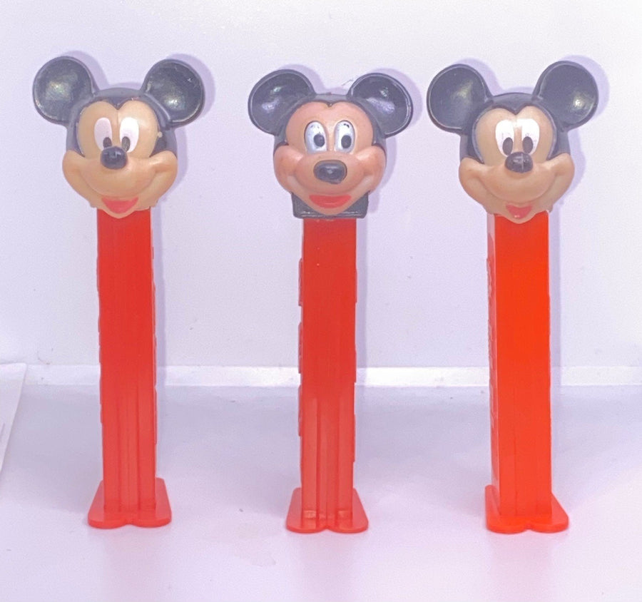 Mickey Mouse Vintage Pez Three Variations US and European Issues