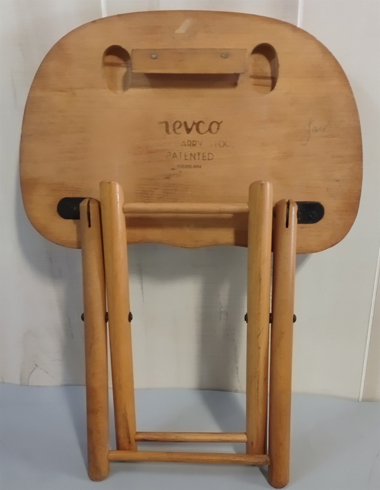 Vintage 1950's Nevco Patented Yugoslavian Folding Carrying Stool