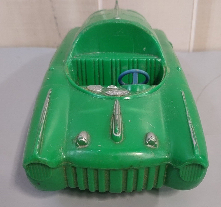 Vintage 1950's Marx Green Sparking Jet Futuristic Rocket Car With Friction Motor