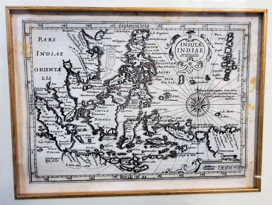 East Indies 1613 Atlas Minor Unusual Antique Map