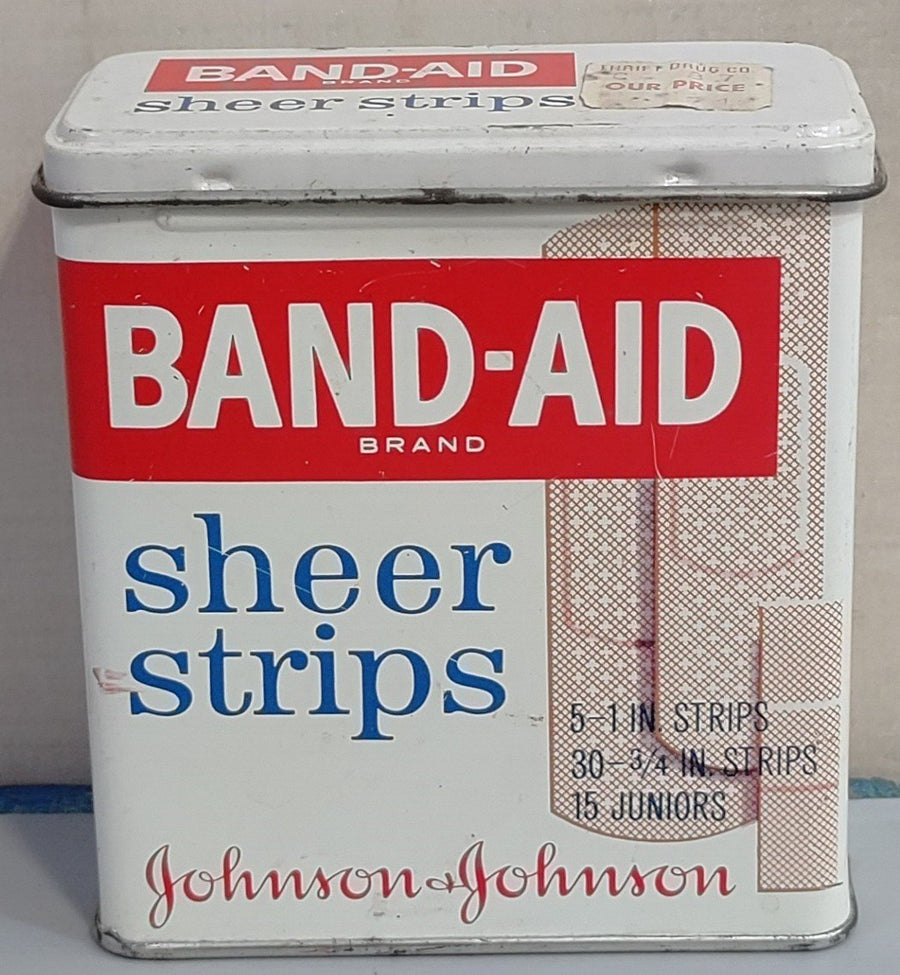 Vintage Johnson & Johnson Band-Aid And Sheer Strip Tins 2 Pack