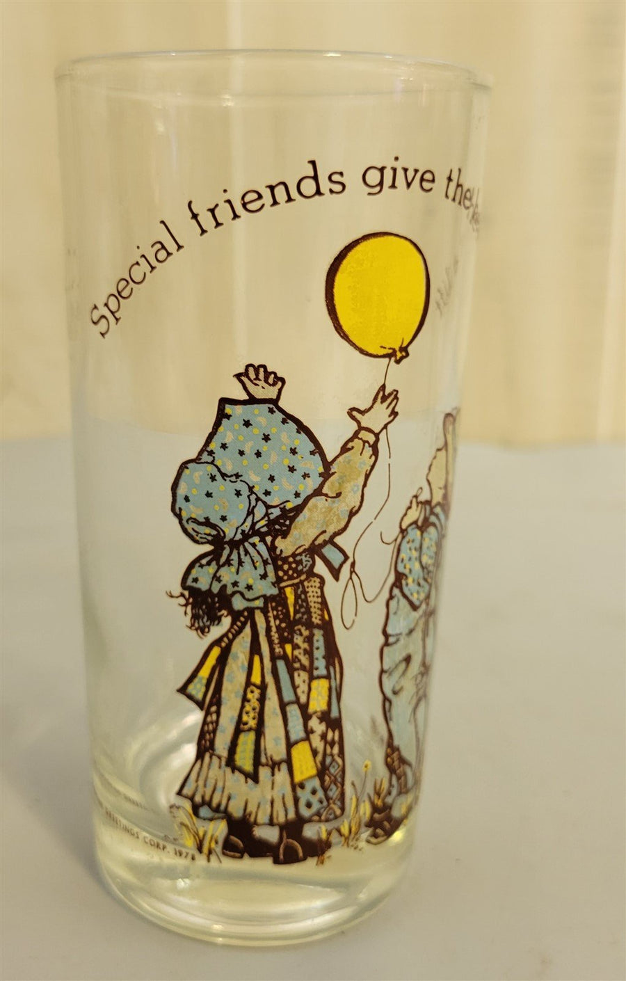 Vintage Holly Hobbie Glass 16oz Tumbler 1970s American Greetings Corp