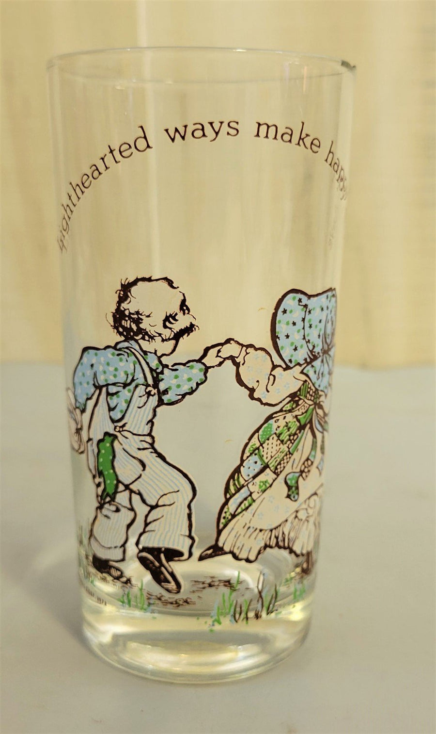Vintage Holly Hobbie Glass 16oz Tumbler 1970s American Greetings Corp