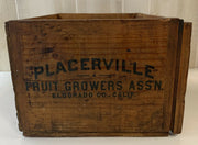 Antique 1925 Placerville Maid Mountain Bartletts Pear Box, Fruit Art, Wood Crate