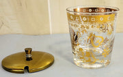 Vintage MCM Glass Guild By Georges Briard Gold Flower Clear Glass And Gold Gild