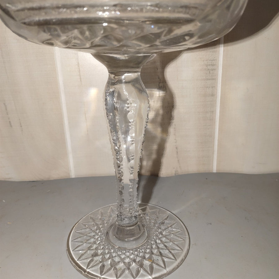 Vintage 1900's McKee Edwardian Pedestal Pressed Cut Glass Dessert Compote 8.5"