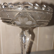 Vintage 1900's McKee Edwardian Pedestal Pressed Cut Glass Dessert Compote 8.5"