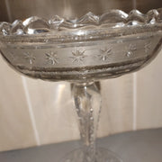 Vintage 1900's McKee Edwardian Pedestal Pressed Cut Glass Dessert Compote 8.5"