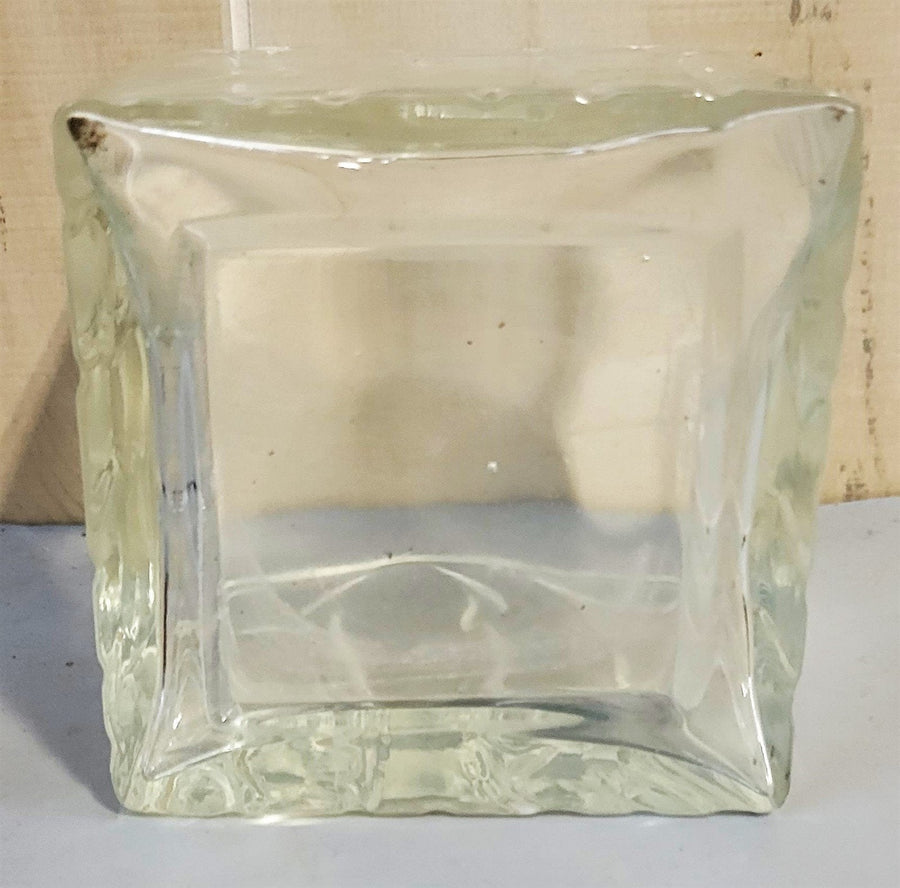 Vintage Clear Square Vase /Candle Holder Princess House Crystal Branches Pattern