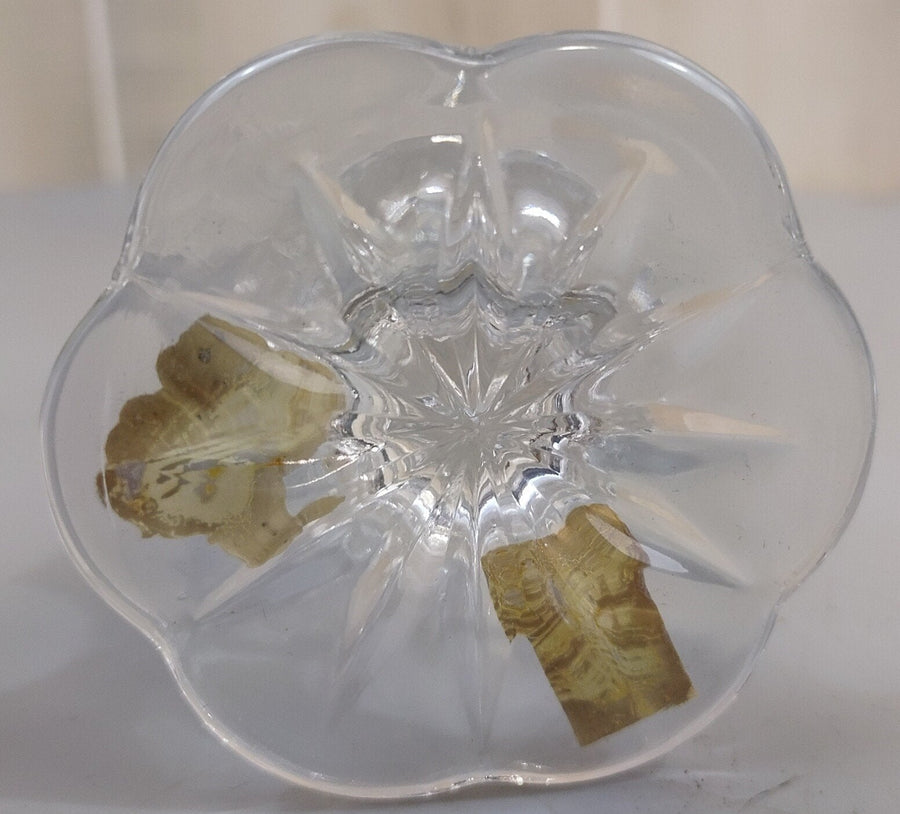 Vintage MCM 1970's Atomic Starburst Pressed Clear Glass Liquid Bar Decanter 12"