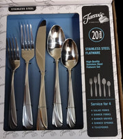 Original Cambridge Fiesta Tambourine Mirror 20-Piece Flatware Set Original Box