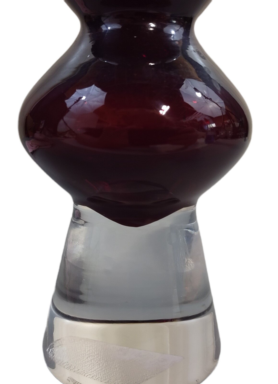 Vintage MCM 1970's Atomic Starburst Pressed Clear Glass Liquid Bar Decanter 12"