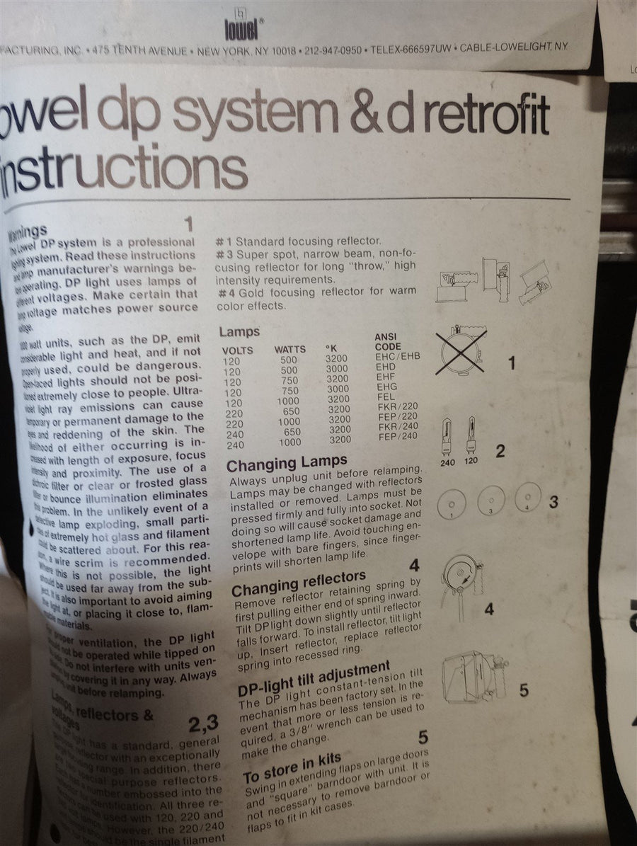 Vintage Lowel D&P Light System & Kits In Original Casing With Instructions Mint