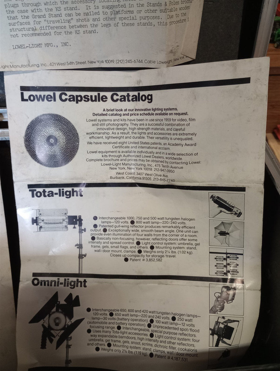 Vintage Lowel D&P Light System & Kits In Original Casing With Instructions Mint