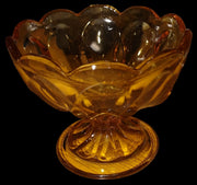 Vintage Anchor Hocking Amber Glass Fairfield Pedestal Candy Dish 4.5x4.5x4"