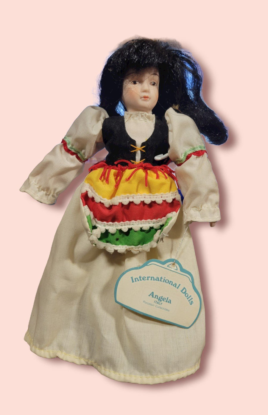 Vintage Russ Berrie Porcelain Children Of The World Doll Italy Angela