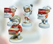 Vintage 90's Nostalgic Campbells Soup Porcelain Chef kids (4pc)