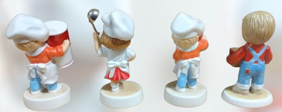 Vintage 90's Nostalgic Campbells Soup Porcelain Chef kids (4pc)