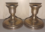 Vintage Pair Of Sterling Silver Columbia Weighted Candlestick Holders 3.5"