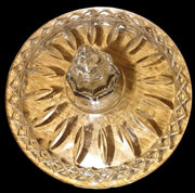 Vintage Depression Glass Candy Dish With Lid Star Burst Pattern 6 1/2"