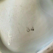 Vintage Leaf Shaped White and Gold Trimmed Candle Holder Tray