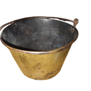 Vintage Antique Copper Bucket Wrought Iron Handle 9x9x7"