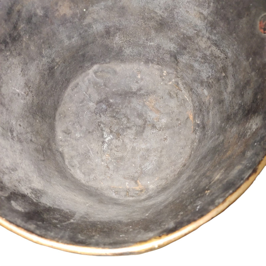 Vintage Antique Copper Bucket Wrought Iron Handle 9x9x7"