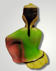 Vintage Mid Century Porcelain Geisha Wall Pocket Planter Japan