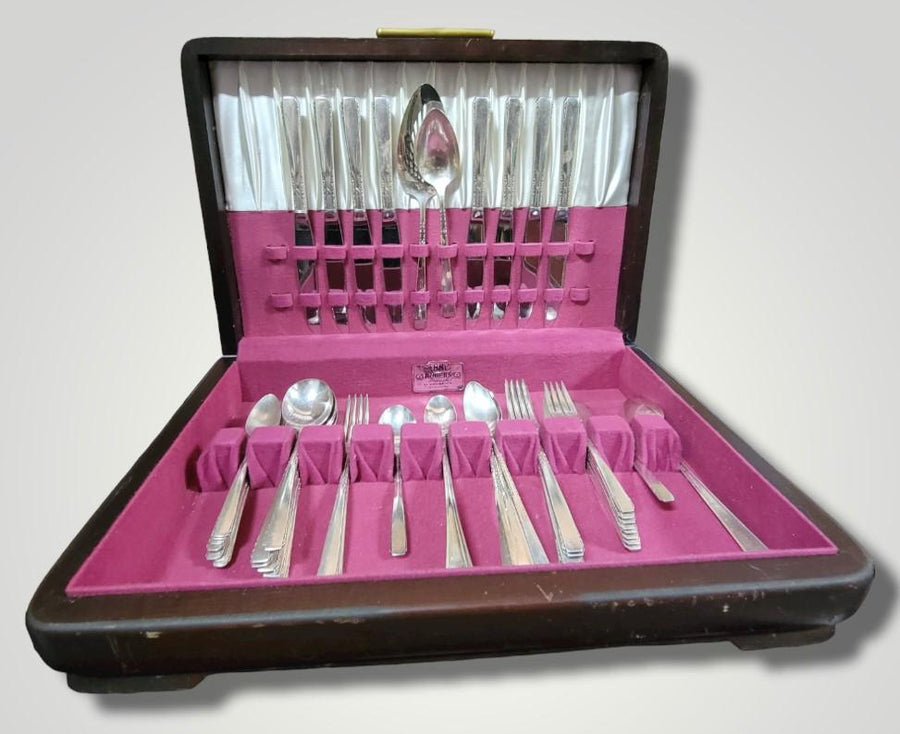 Antique Silver Set 1881 Rogers Silverplate By Oneida Brookwood/Banbury Pattern