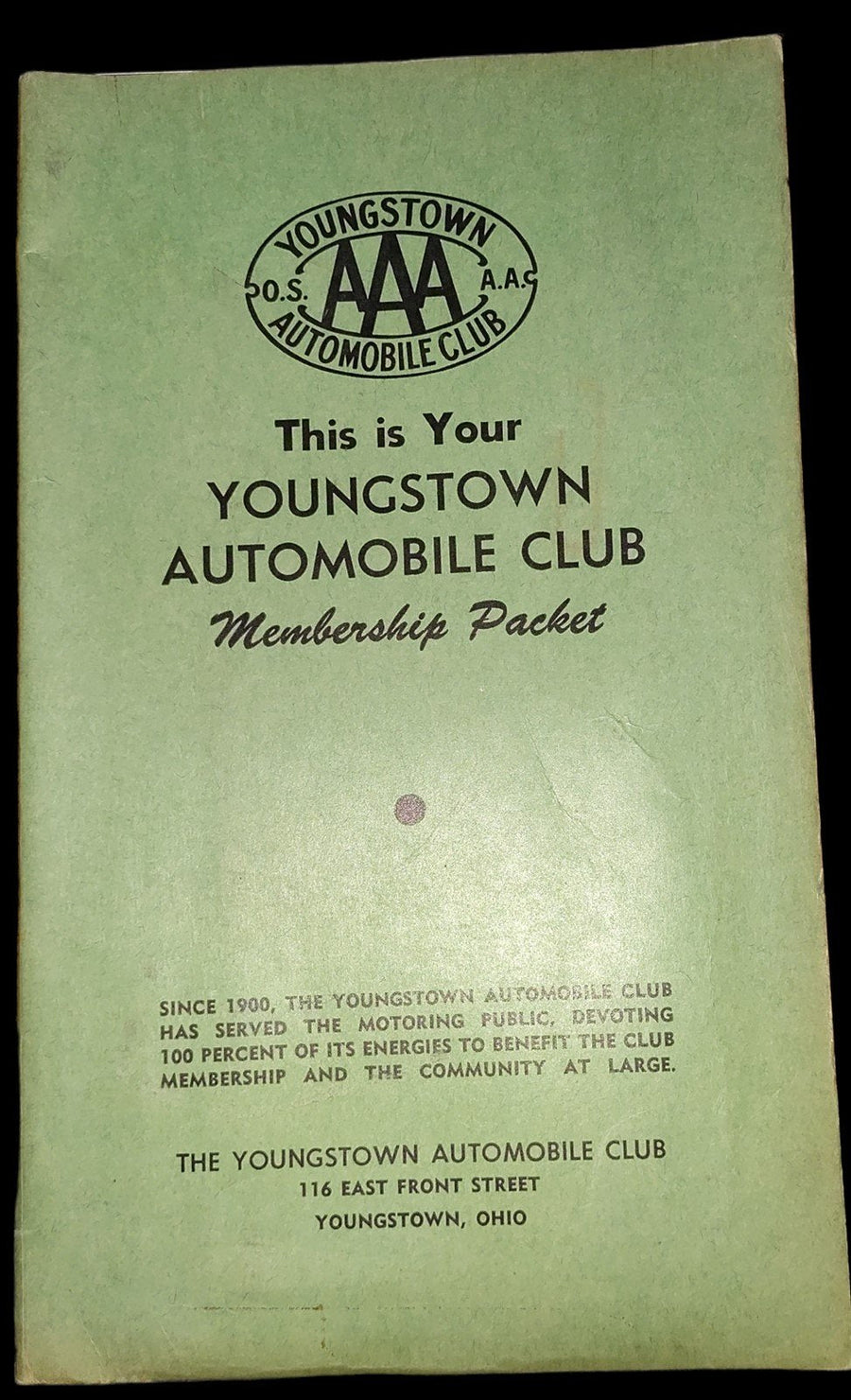 Vintage Youngstown Automobile Club Membership Packet 6 Piece Lot AAA Association