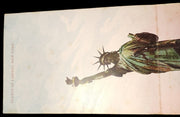 Vintage Souvenir 2 Folding Post Cards Statue Liberty Brooklyn Manhattan Bridges