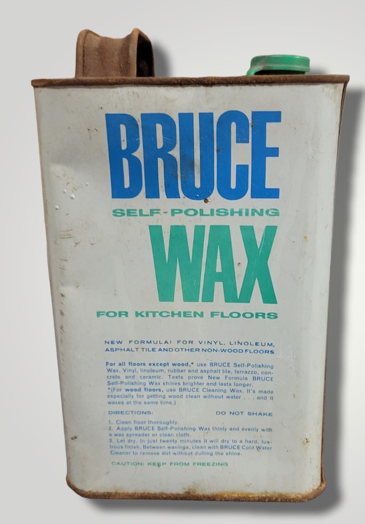 Vintage Bruce Polishing Wax For Kitchen Floors Half Gallon Collectible Tin Can